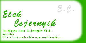 elek csjernyik business card